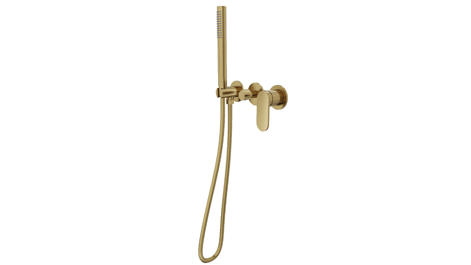 Linsol Capo Three Plate Wall Mixer with Hand Shower - Brushed Brass
