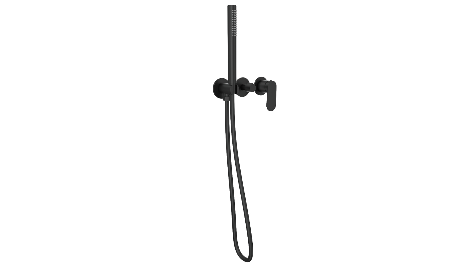 Linsol Capo Three Plate Wall Mixer with Hand Shower - Matte Black
