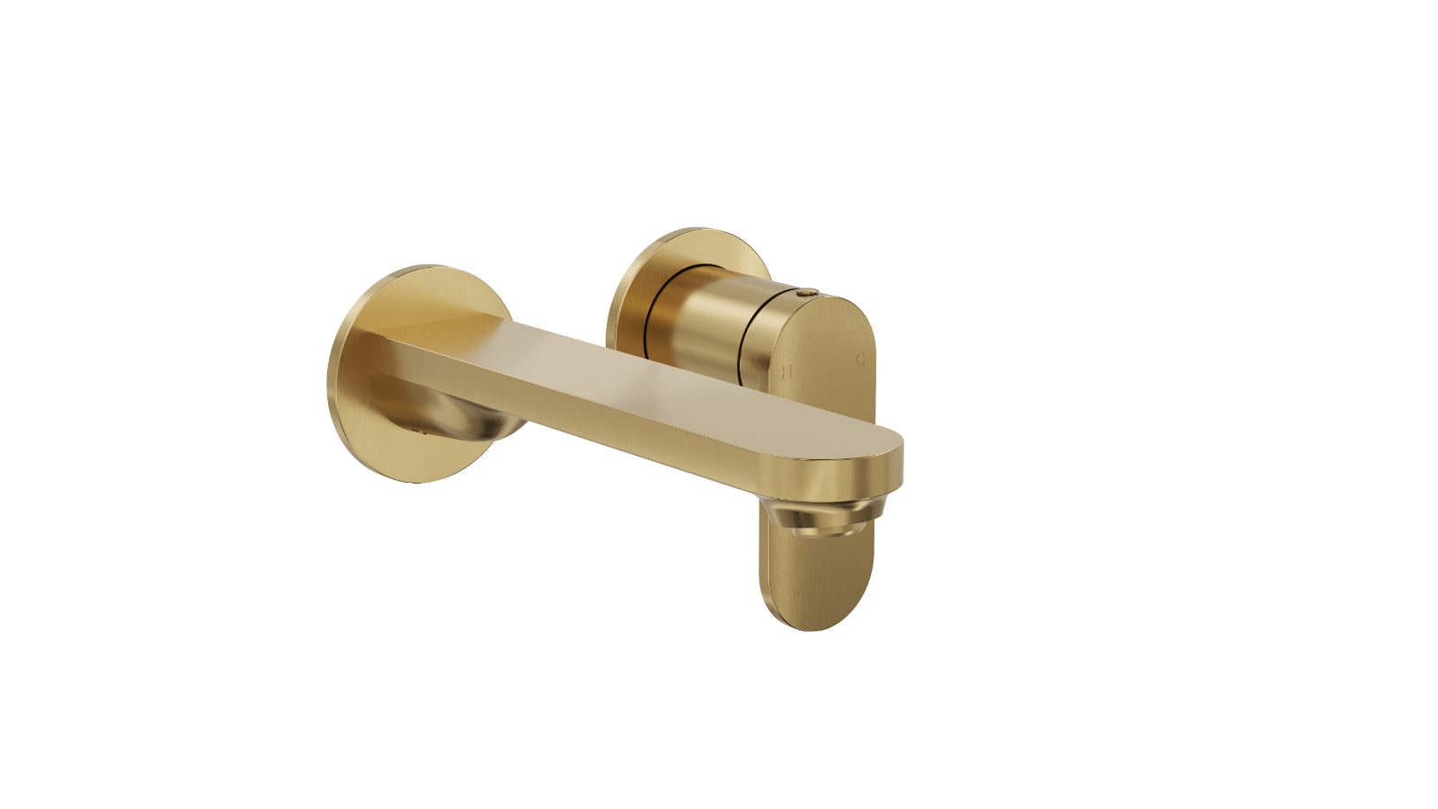 Linsol Capo Two Plate Wall Basin/Bath Mixer - Brushed Brass