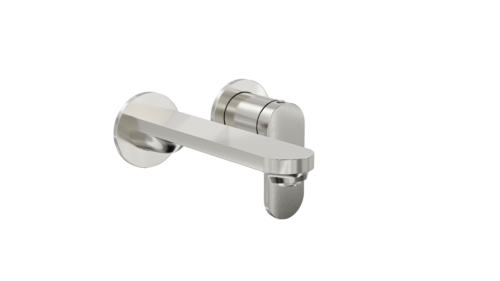 Linsol Capo Two Plate Wall Basin/Bath Mixer - Brushed Nickel