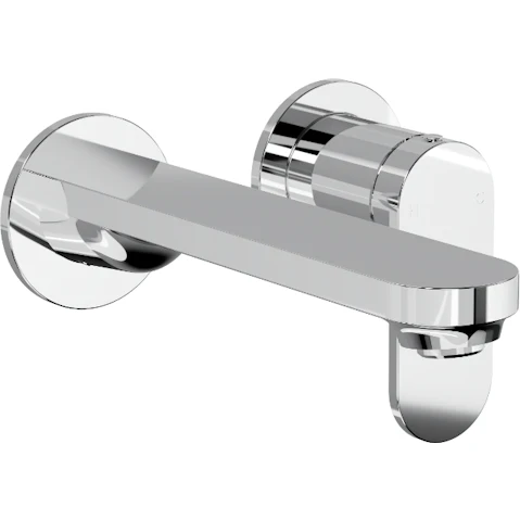 Linsol Capo Two Plate Wall Basin/Bath Mixer - Chrome