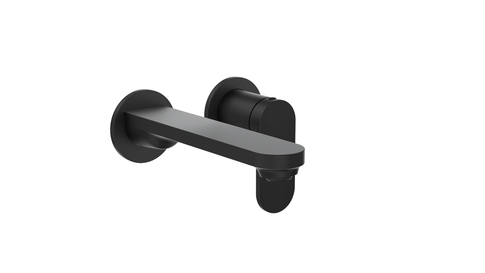 Linsol Capo Two Plate Wall Basin/Bath Mixer - Matte Black