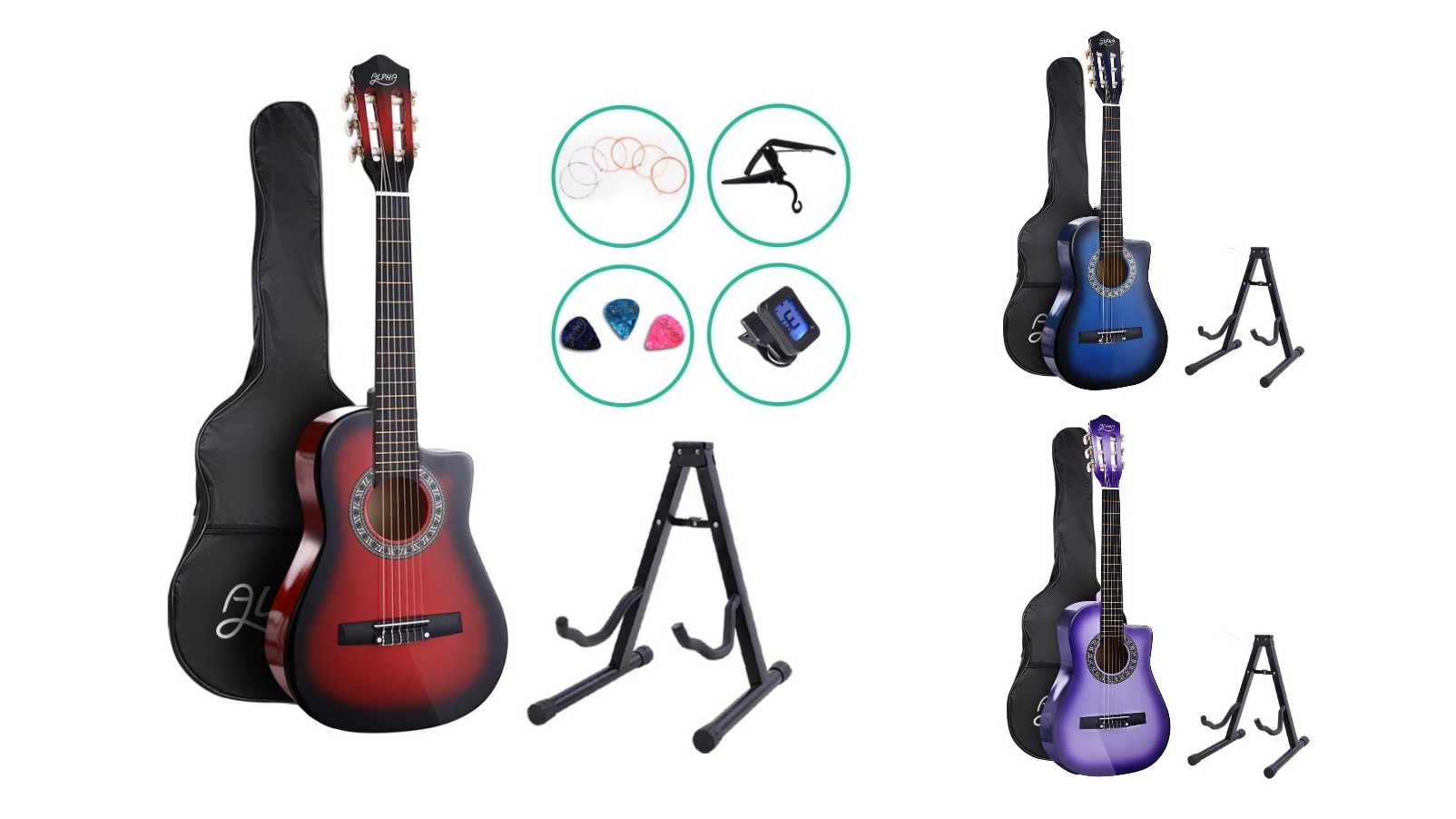 Alpha 34-inch Child Acoustic Guitar + Capo
