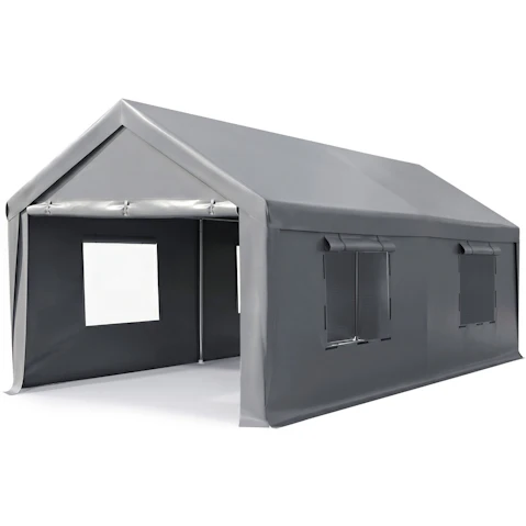 Instahut 300 x 600cm Portable Carport Canopy Tent with Steel Shelter - Grey