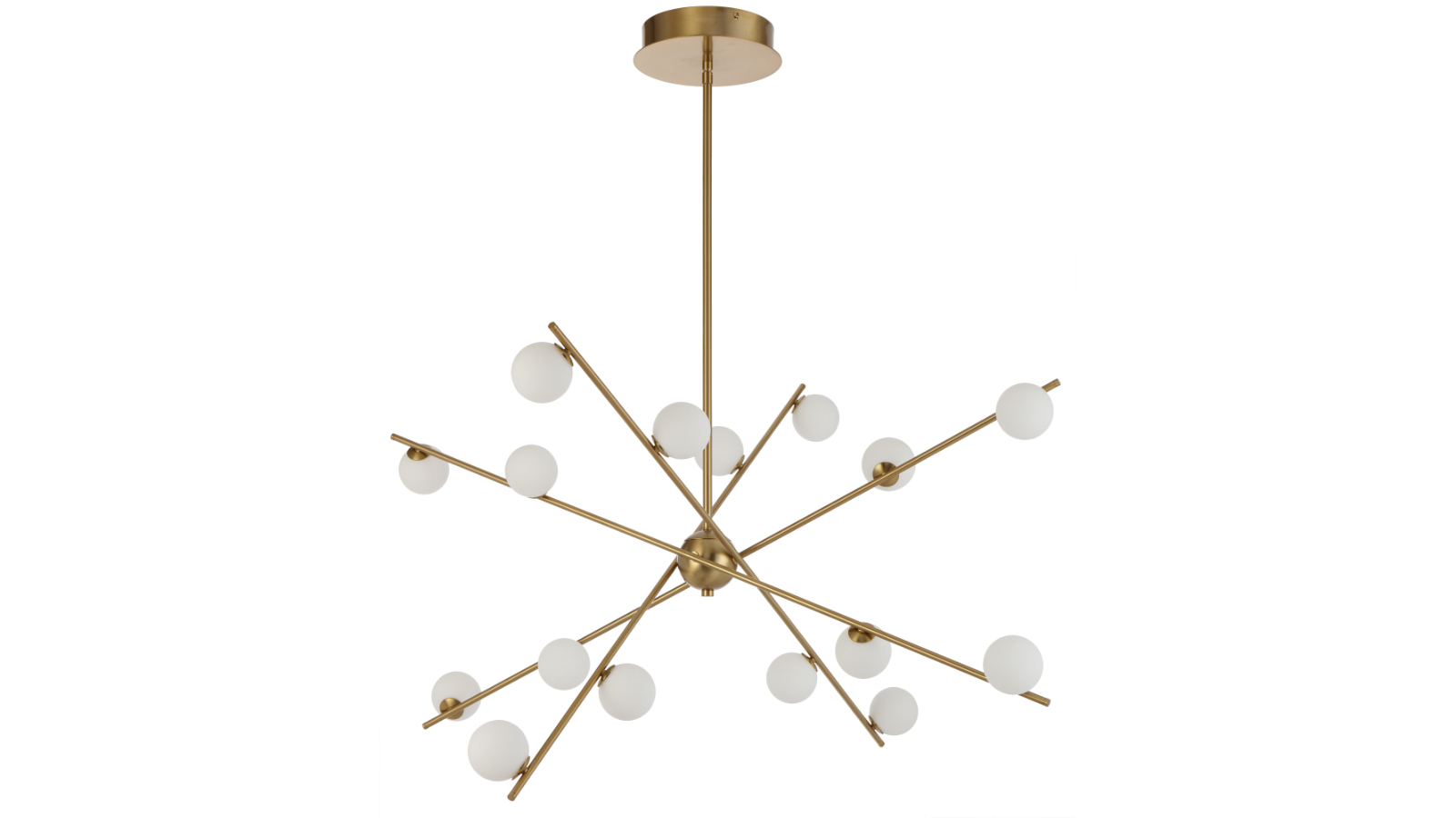 Pretty & Practical York Antique Gold 16-Light LED Pendant with Opal Matt Shade