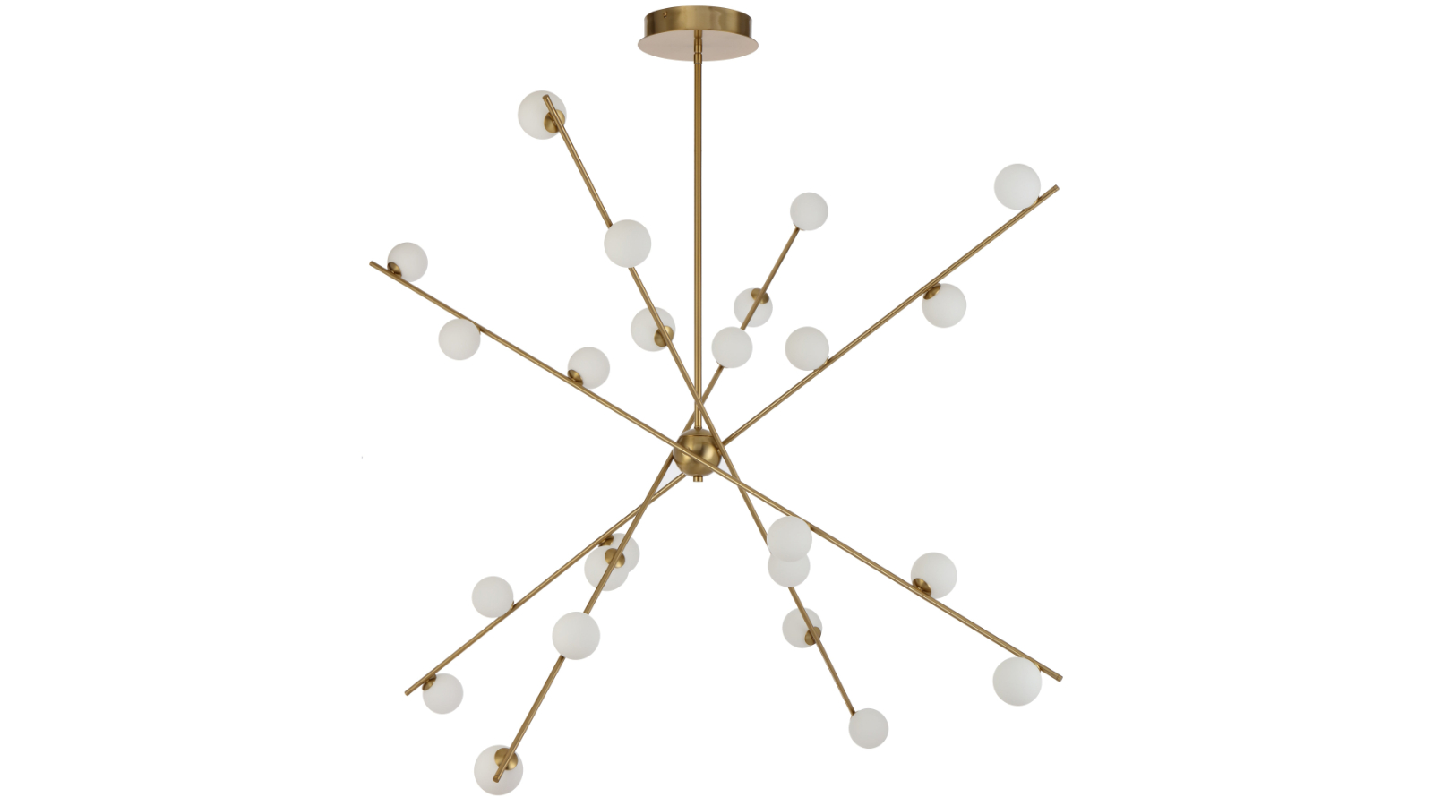 Pretty & Practical Oxford Antique Gold 24-Light LED Pendant with Opal Matt Shade