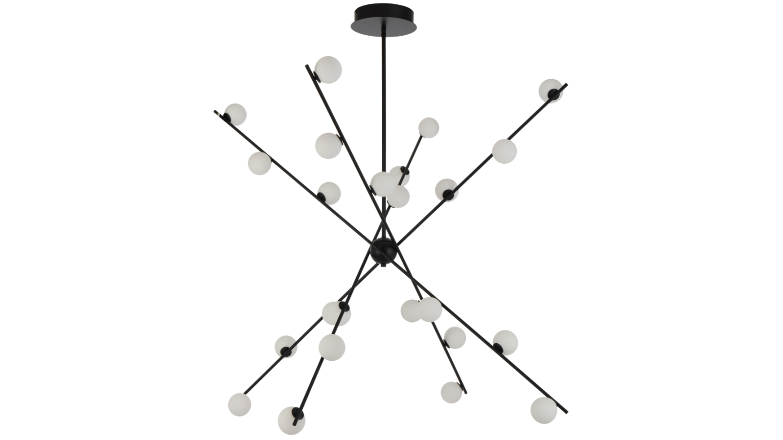 Pretty & Practical Cambridge Black 24-Light LED Pendant with Opal Matt Shade