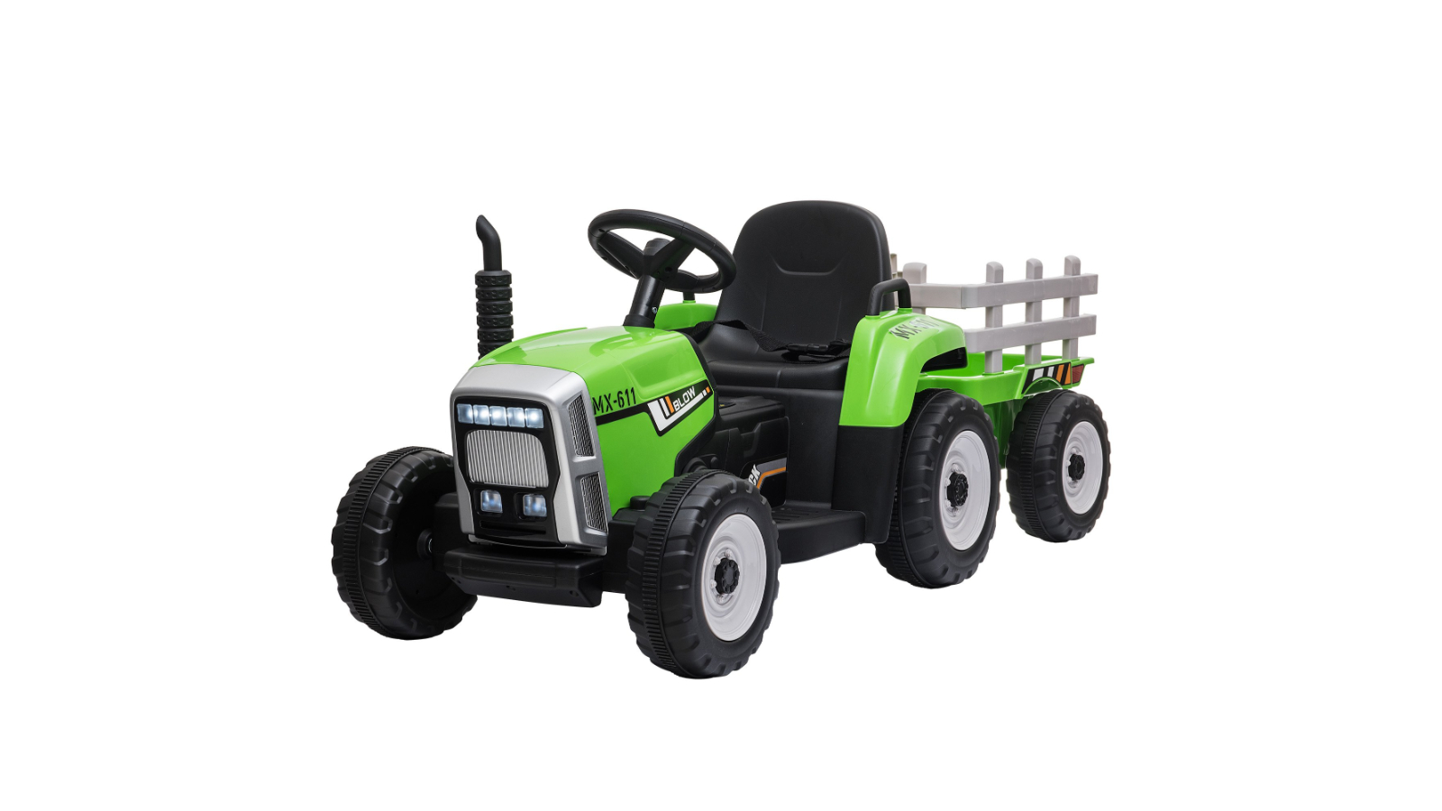 Kahuna MX-611C Kids Electric Ride-On Car Tractor Digger Loader - Grey