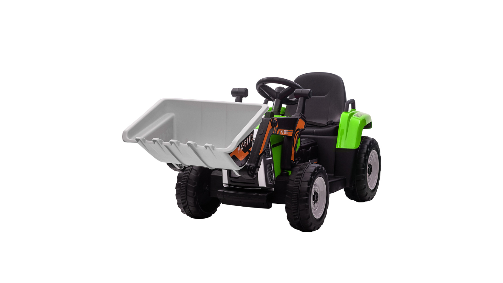 Kahuna MX-611C Kids Electric Ride-On Car Tractor Digger Loader - Grey