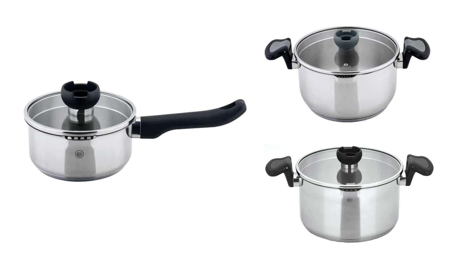 Carl Schmidt Sohn Aron Saucepan and Casserole with Strainer Lid in Grey