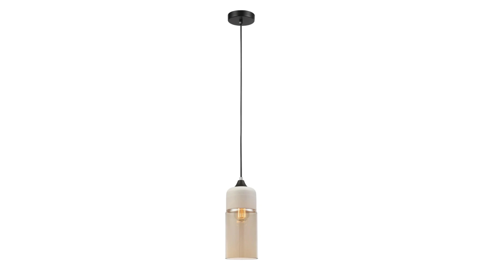 Casa White with Amber Oblong Glass Pendant Light