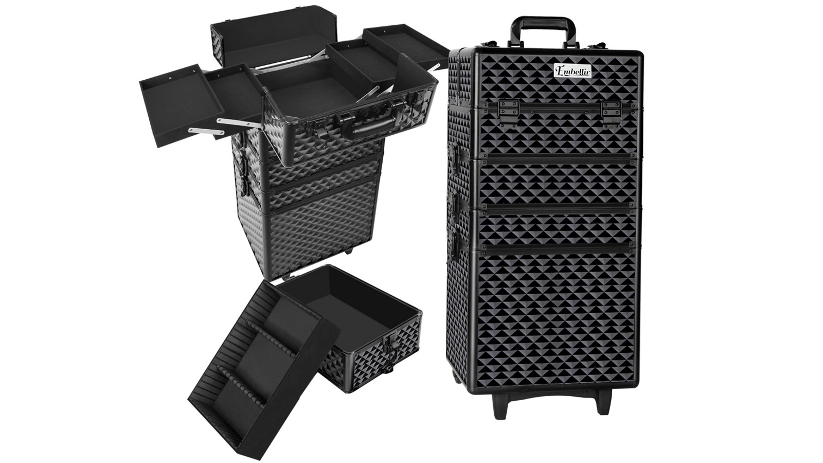 Embellir 7-In-1 Portable Makeup Trolley - Diamond Black