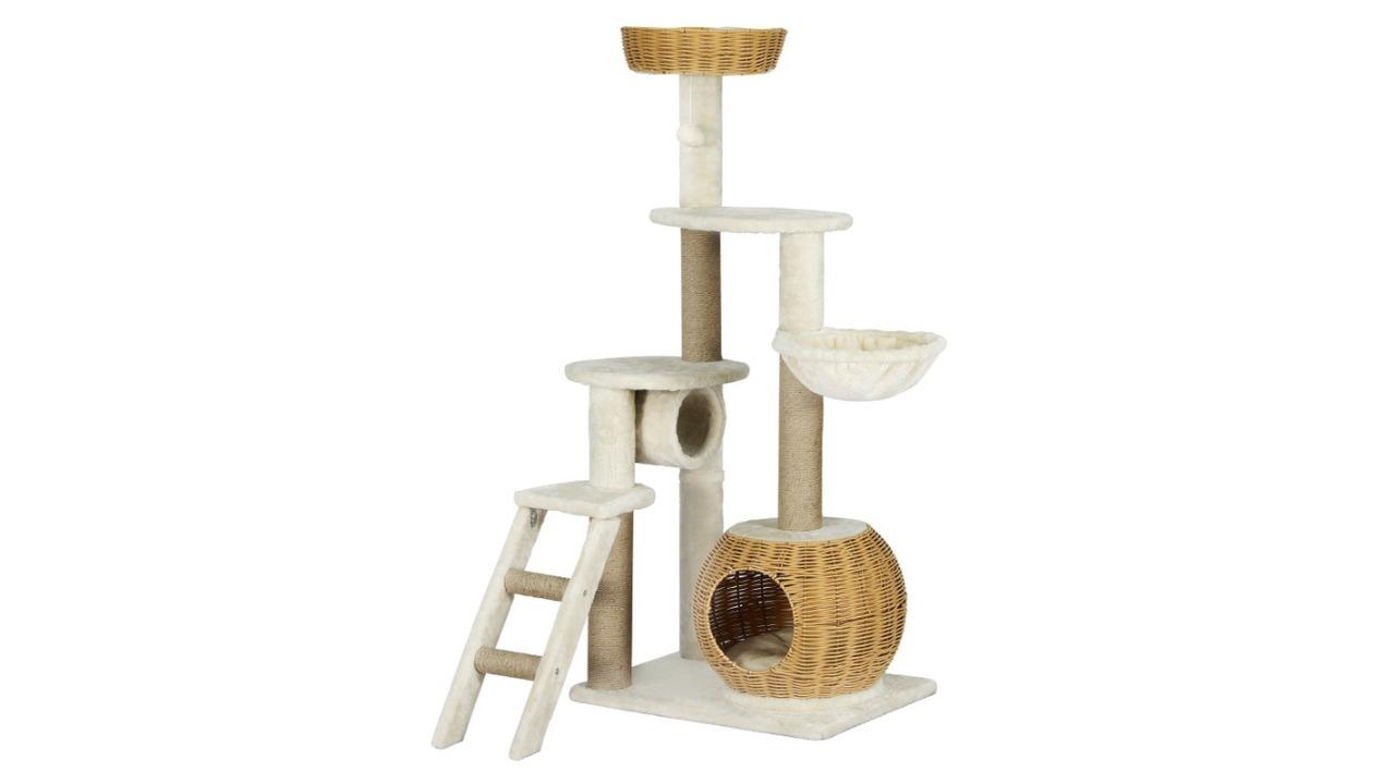 i.Pet 138cm Cat Tree Tower Scratching Post Scratcher - Beige/Brown
