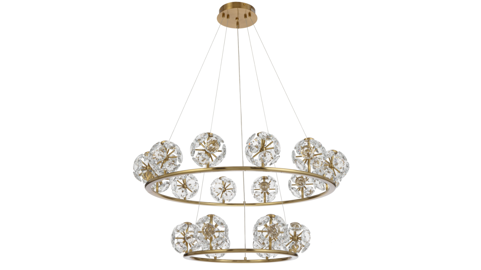 Pretty & Practical Belfast Antique Gold 18-Light LED Pendant