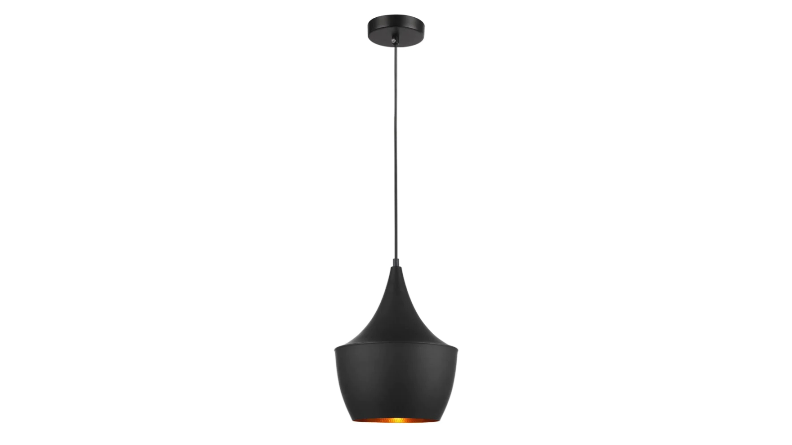 Caviar Modern Black Angled Bell Pendant Light