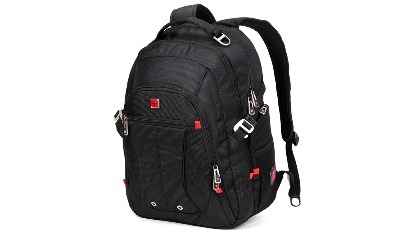 SWISSWIN Black Swiss Water Resistant Laptop Backpack - 15.6inch
