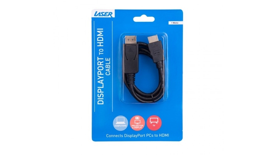 Laser 1m DisplayPort to HDMI Cable Harvey Norman