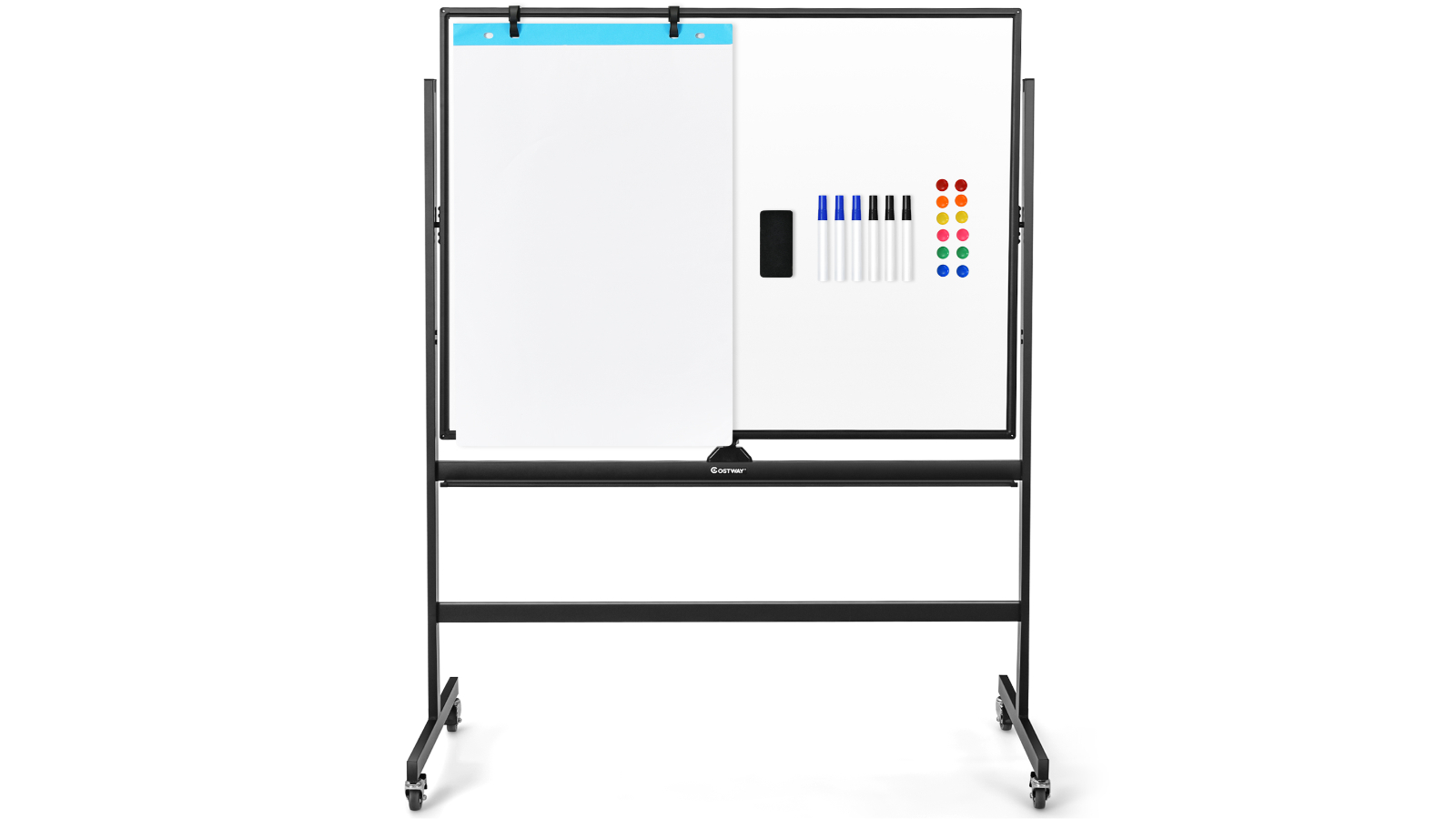 Costway Magnetic Whiteboard with Height Adjustable Stand