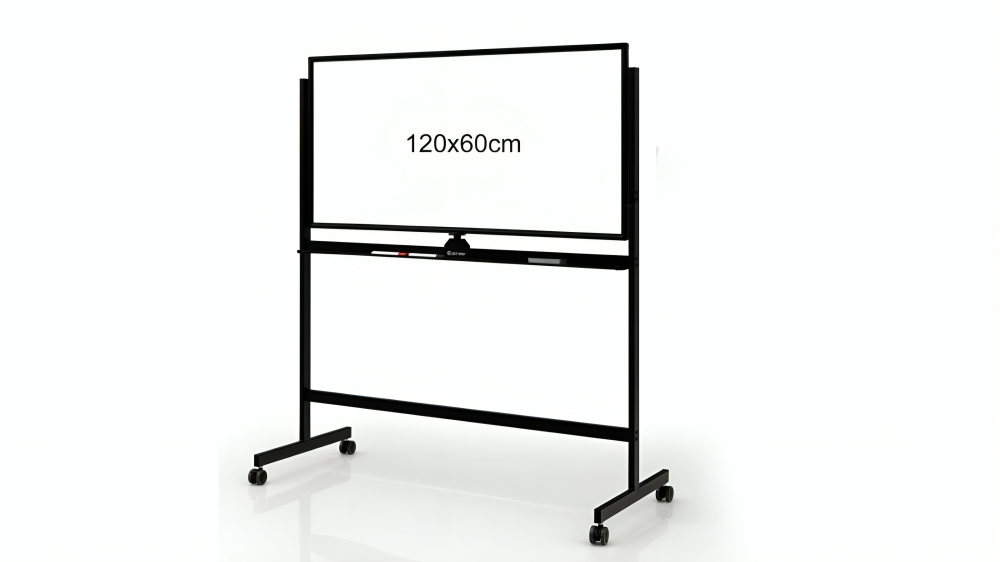 Costway Magnetic Mobile Whiteboard Metal Frame Adjustable with Marker - Black