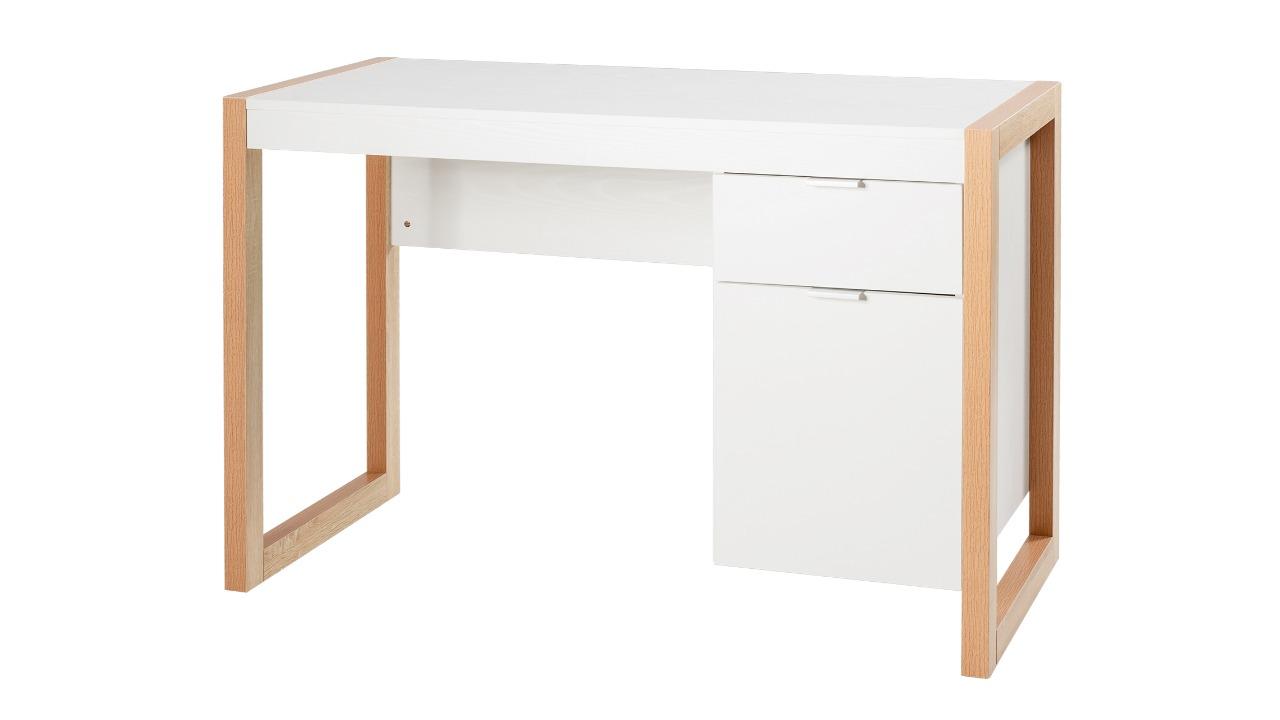 Costway Modern Computer Writing Desk with Storage Drawer - White