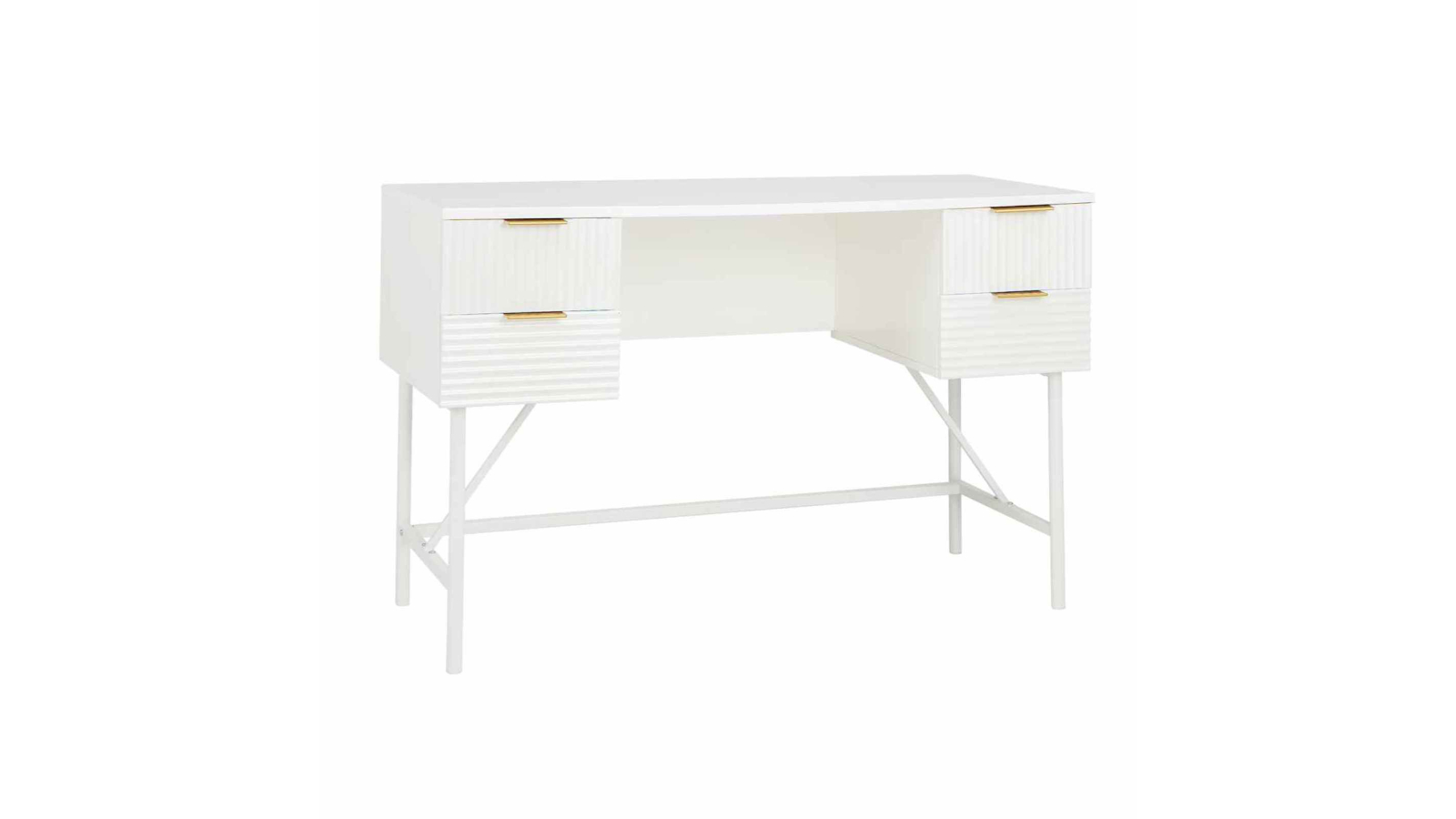 Costway 4-Drawer Modern Metal Compact Computer Desk - 120cm