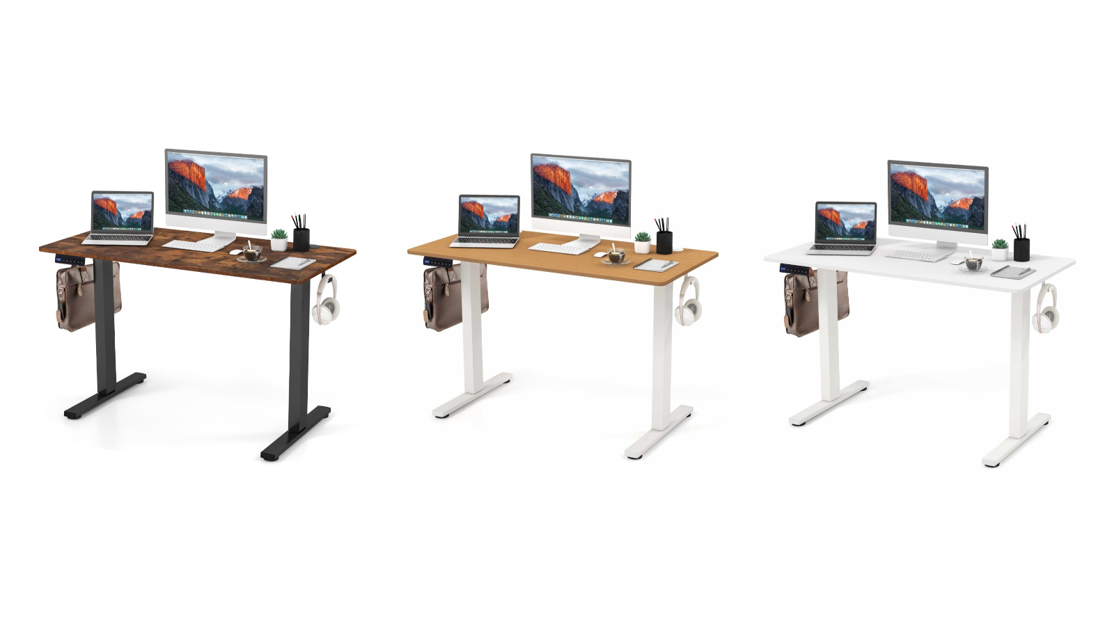 Costway Motorised Sit Stand Computer Desk