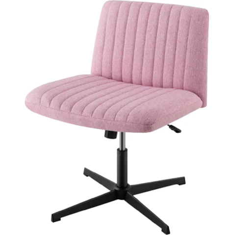 Costway Pink Reclining Swivel Desk Chair with Cushion
