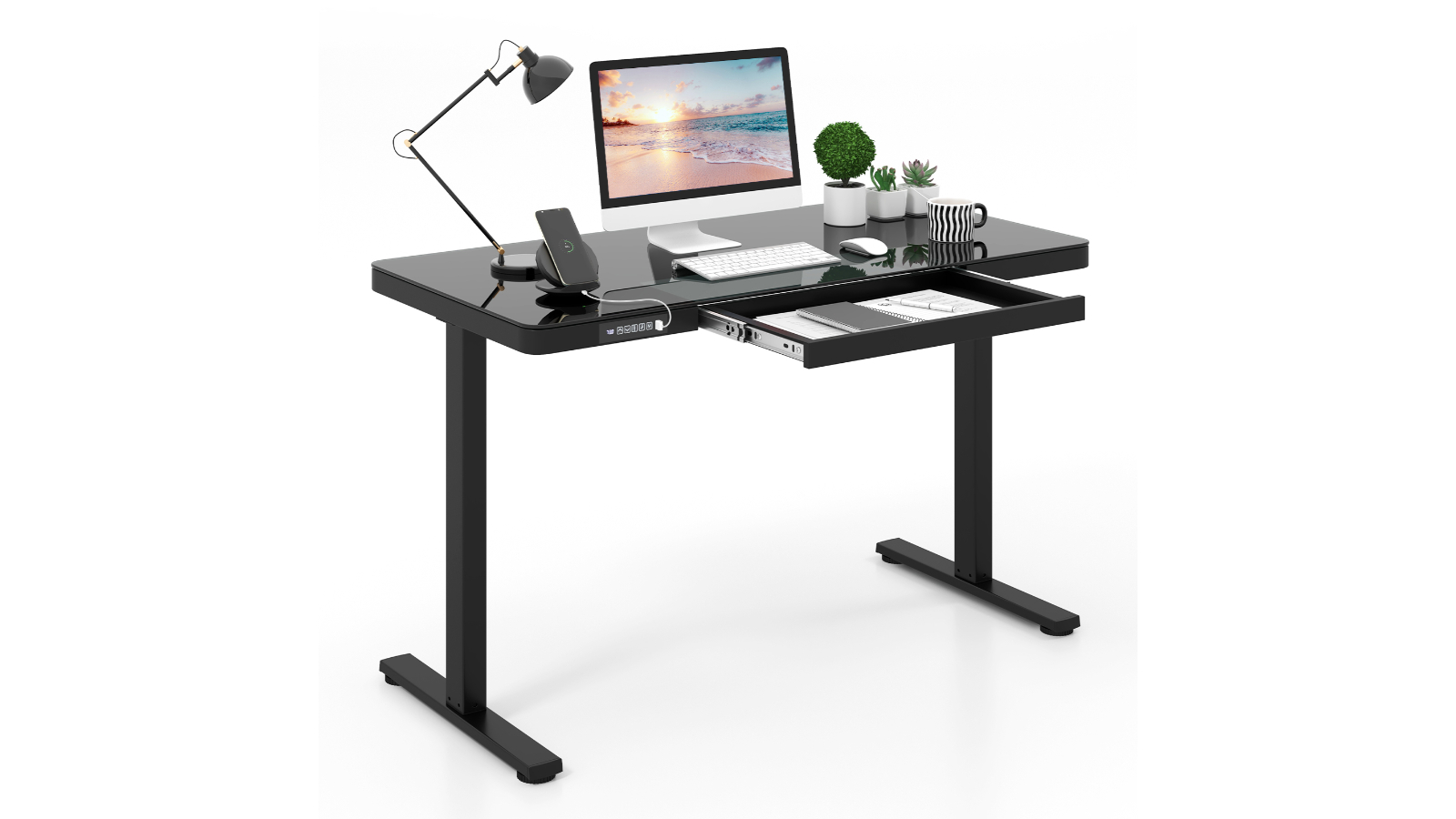 Costway 120 x 60cm Electric Standing Desk - Black