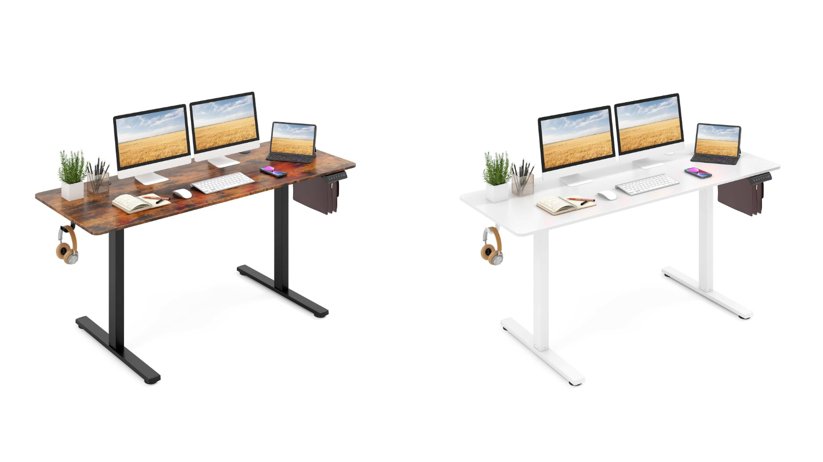 Costway 1.6metre Electric Standing Desk with Control Panel
