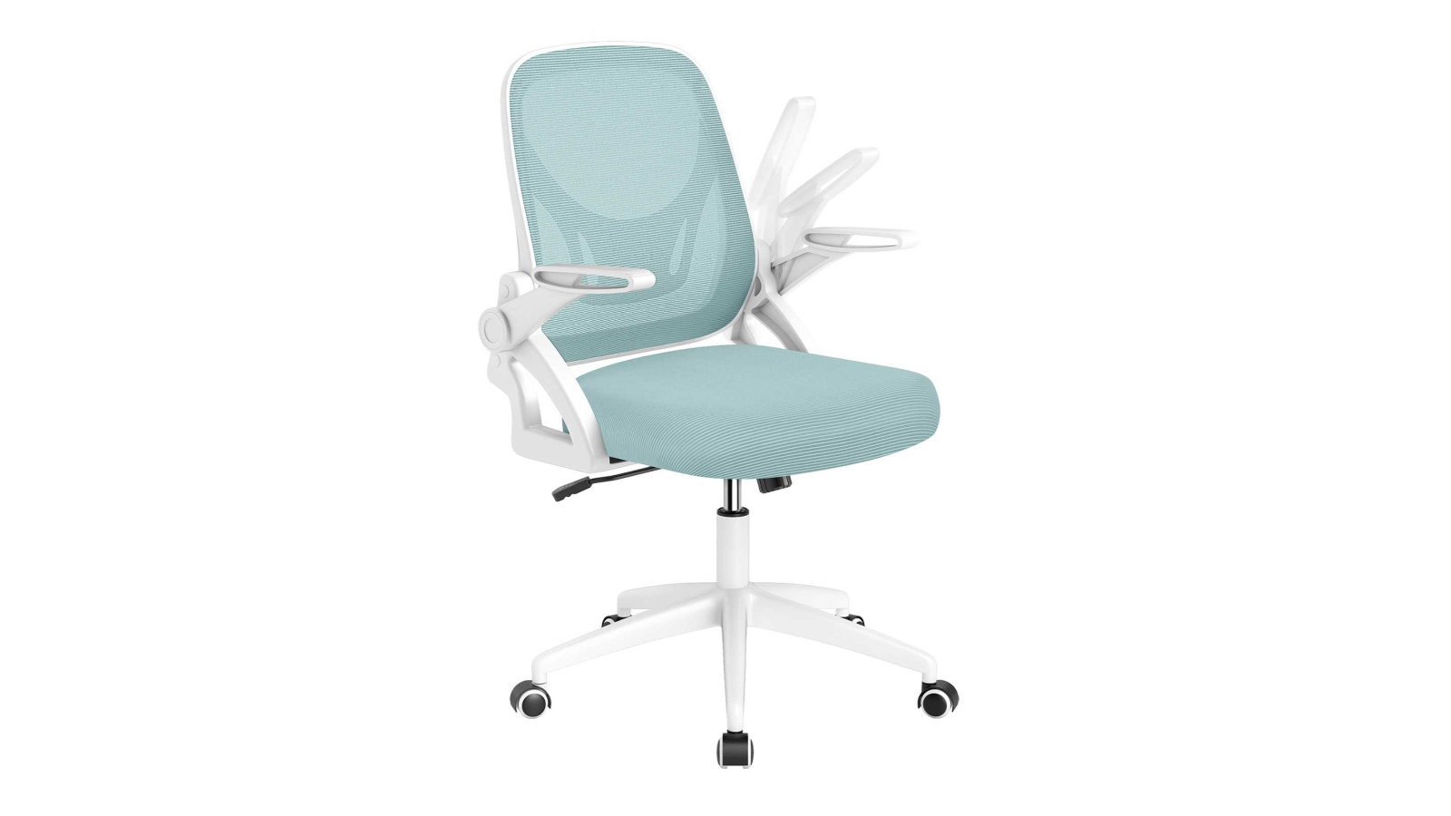 Costway Mesh Adjustable Ergonomic Swivel Chair with Lumbar Support/Flip-up Arms - Blue