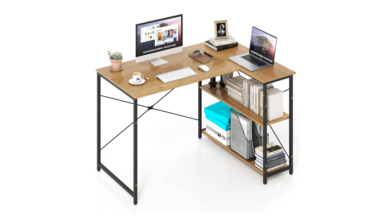 Costway L-Shaped Corner Computer Desk