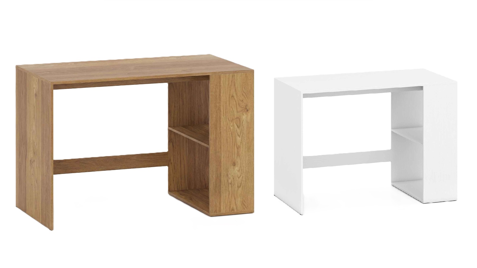 Costway 2-Tier Bookshelf 112cm Computer Office Desk