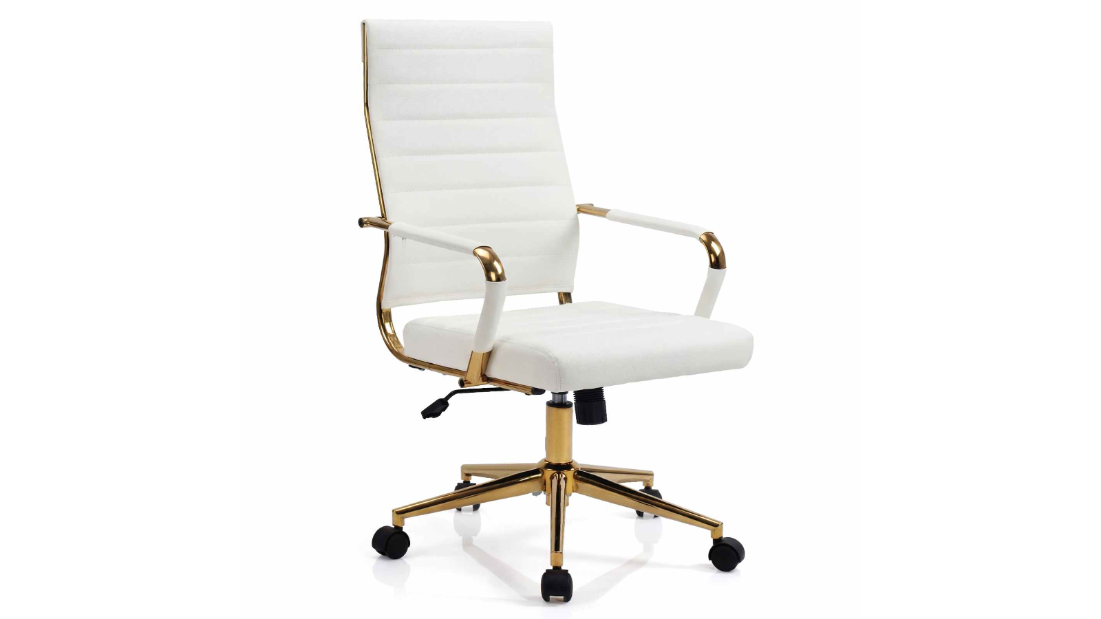 Costway Ribbed PU Leather Reclining Office Chair