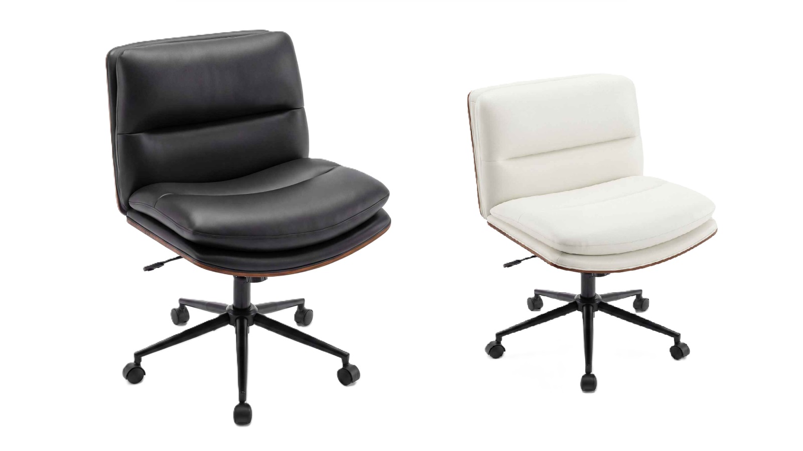 Costway Leather Padded Seat Office Chair with Backrest