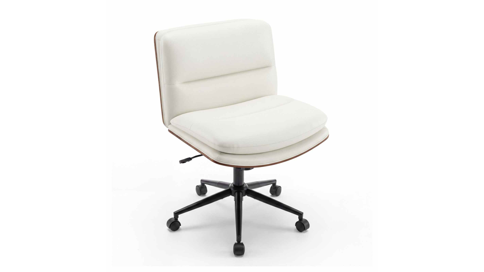 Costway Leather Padded Seat Office Chair with Backrest - White