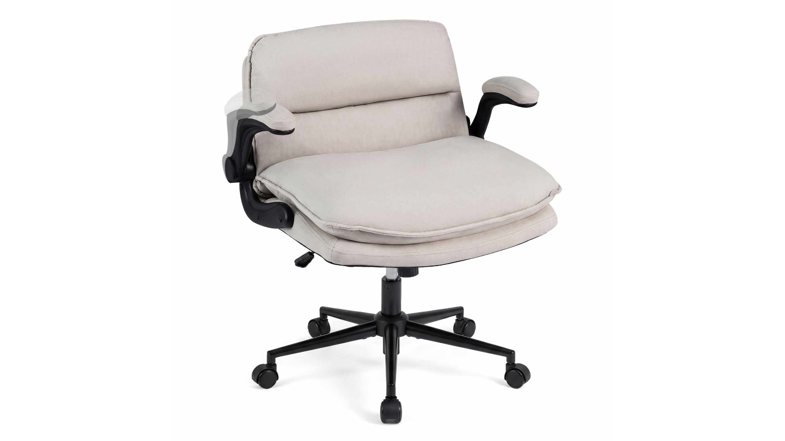 Costway Adjustable Office Chair with Backrest - Beige