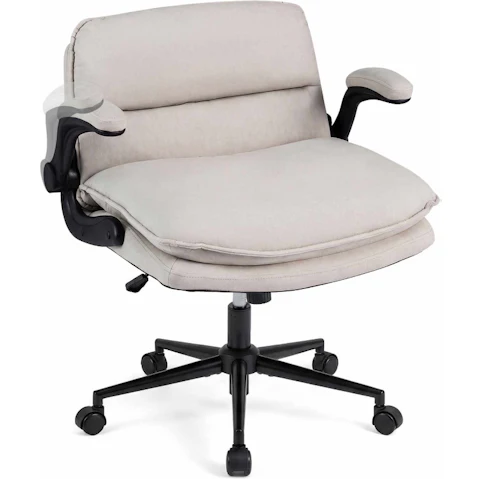 Costway Adjustable Office Chair with Backrest - Beige