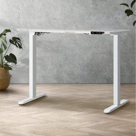 Oikiture White Standing Desk Adjustable Motorised - Frame Only