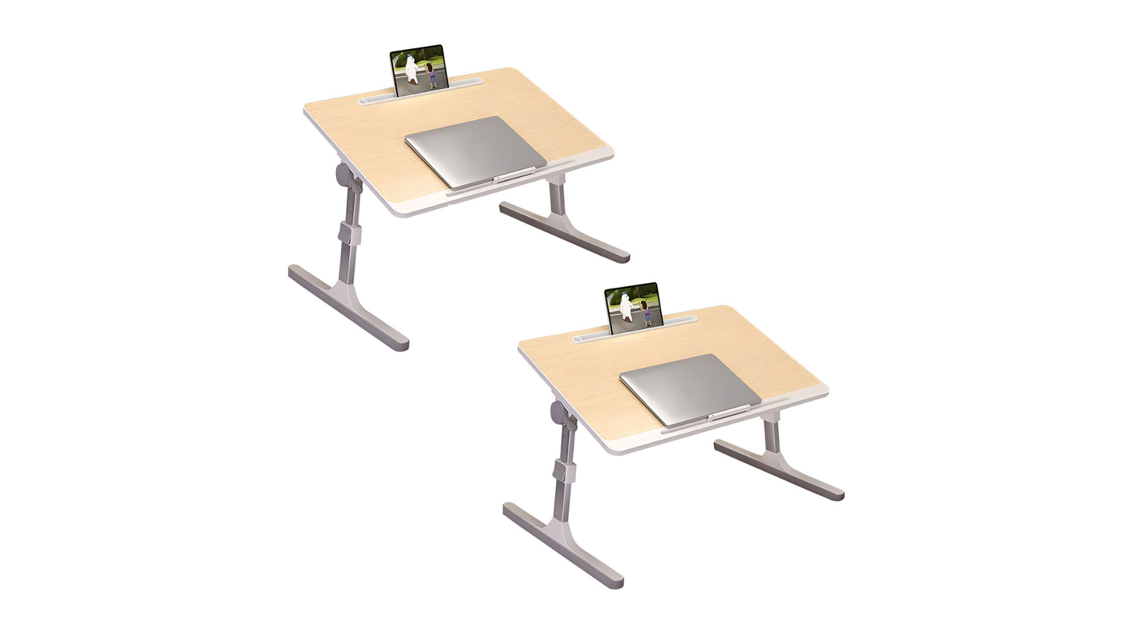 Soga Set of 2 60x40cm Wood Small Laptop Bed Portable Foldable Adjustable Study Table 