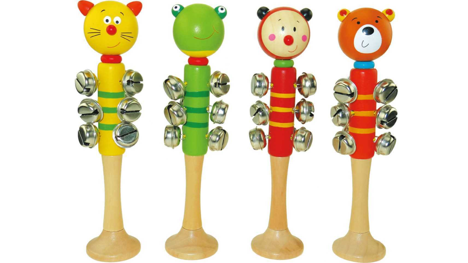 Kaper Kidz Set of 4 Animal Bell Stick with Base