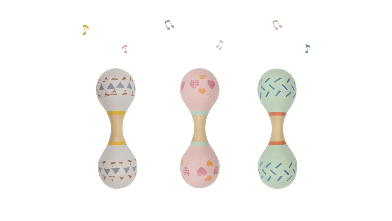 Kaper Kidz Set of 3 Calm and Breezy Double Maraca Rattle