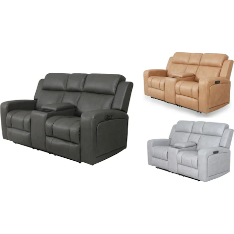 Buxton 2-Seater Fabric Powered Recliner Sofa with Console