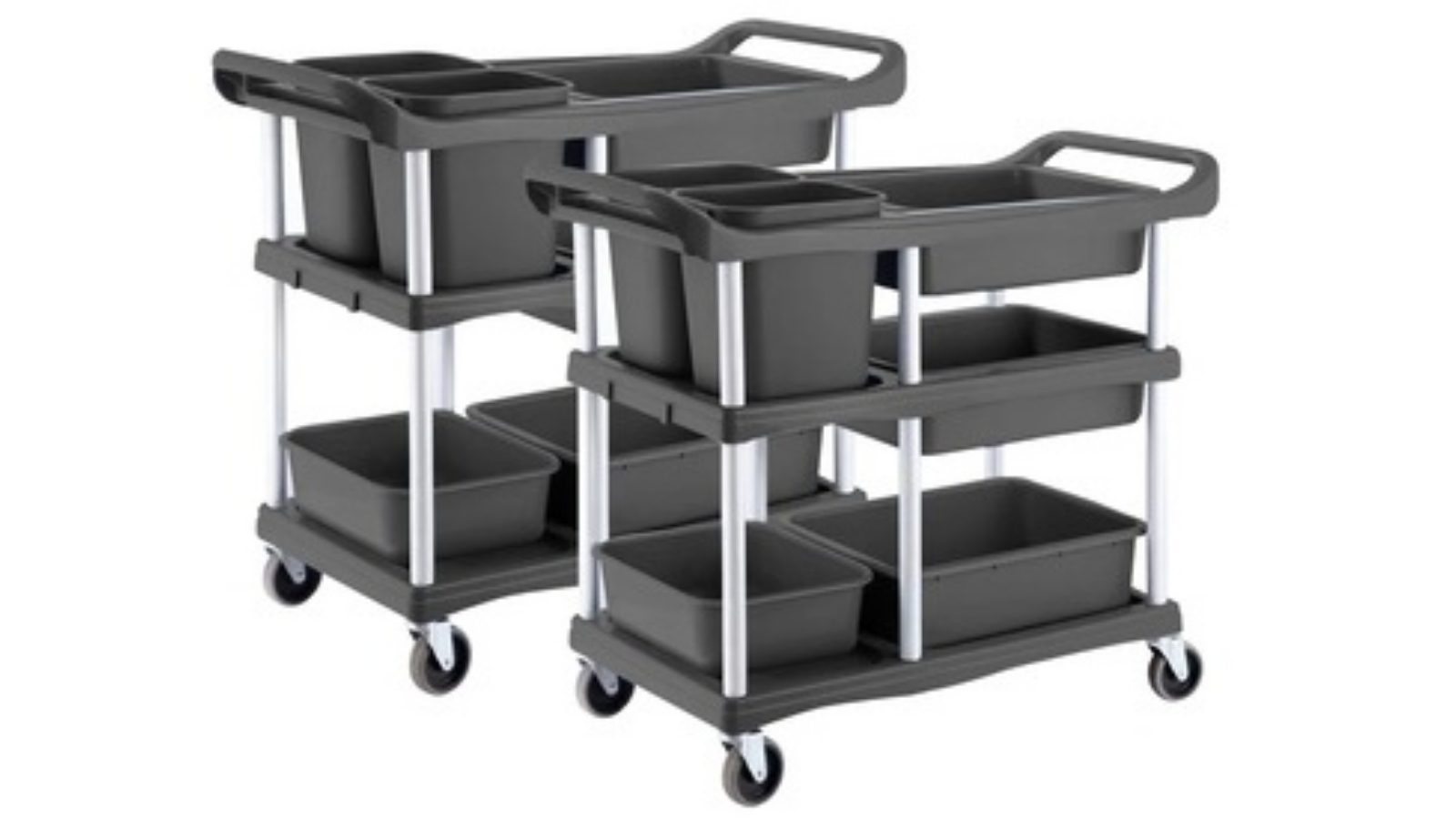 Soga 3-Tier Commercial Soiled Food Trolley - 2 Piece