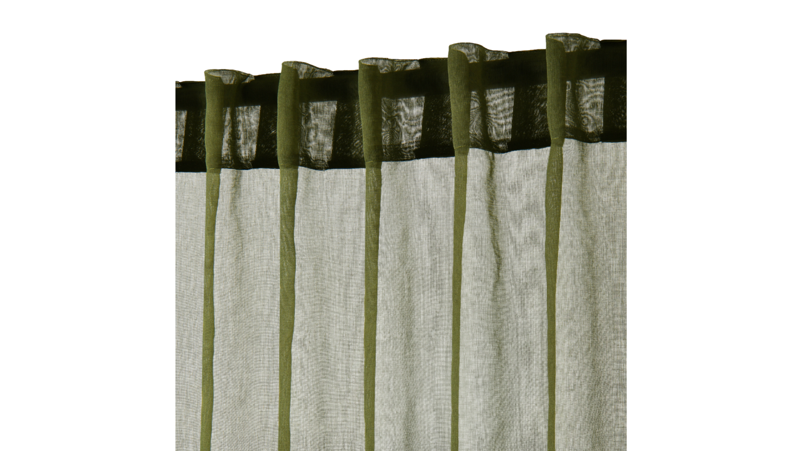 Cadence and Co Olive Kirra Sheer Concealed Tab Top Curtain Twin Pack - 180 x 223cm