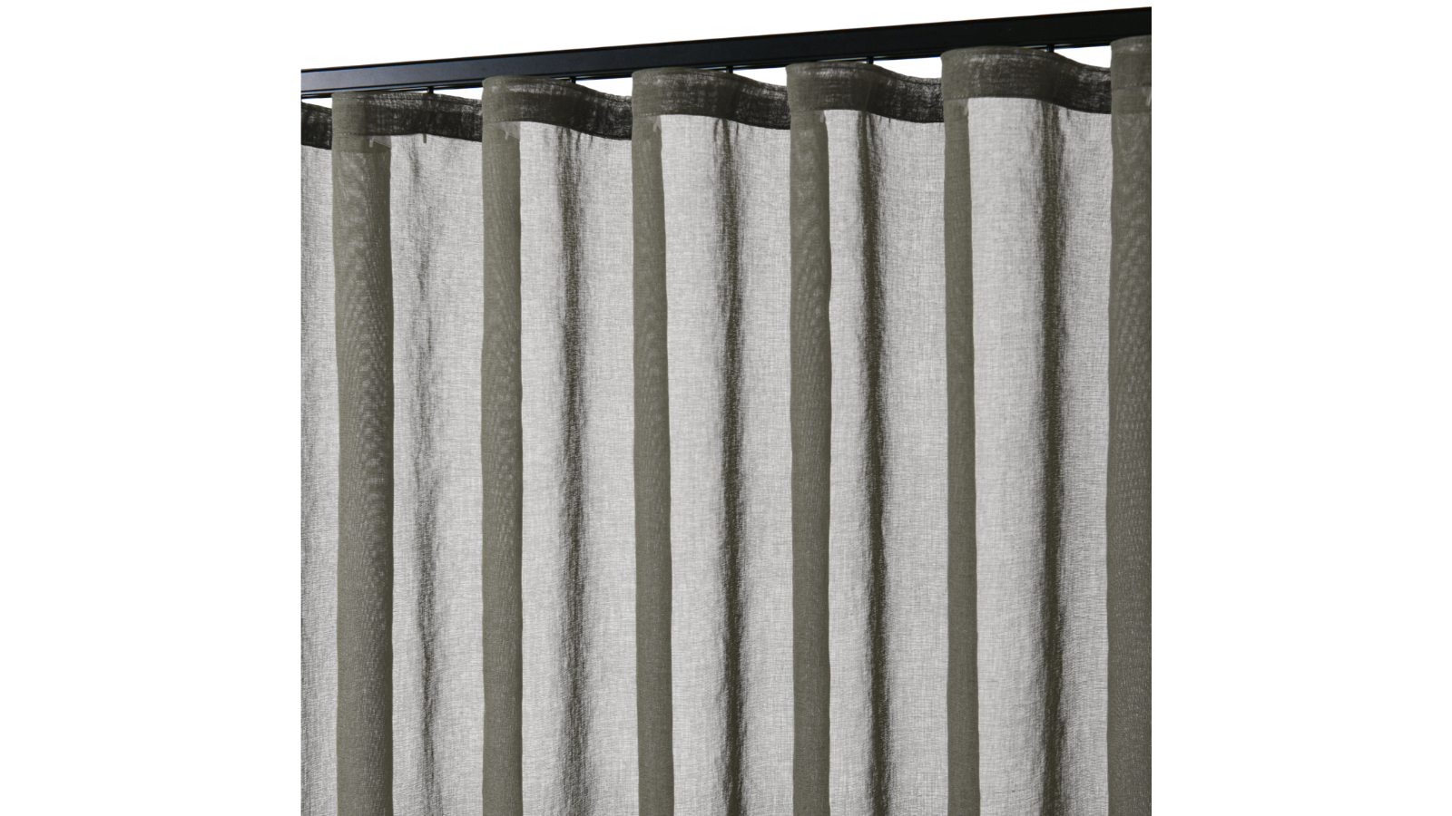 Cadence and Co Slate Kirra Sheer S-Fold Curtain - 320 x 280cm