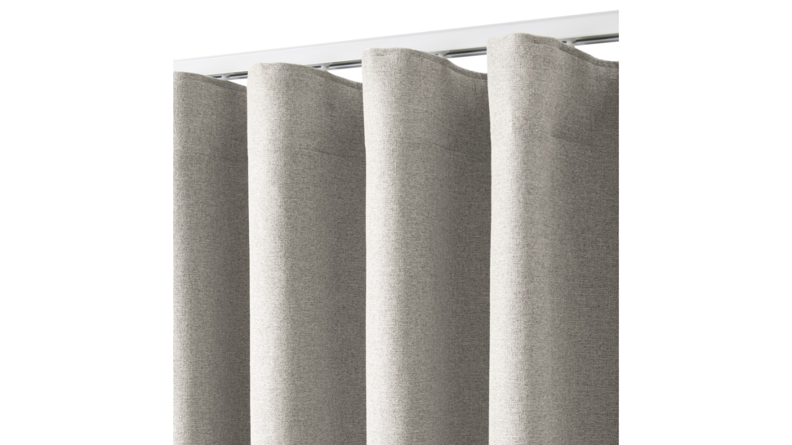 Cadence and Co Track Natural Bennett Faux Linen Blockout S-Fold Curtain - 260 x 280cm