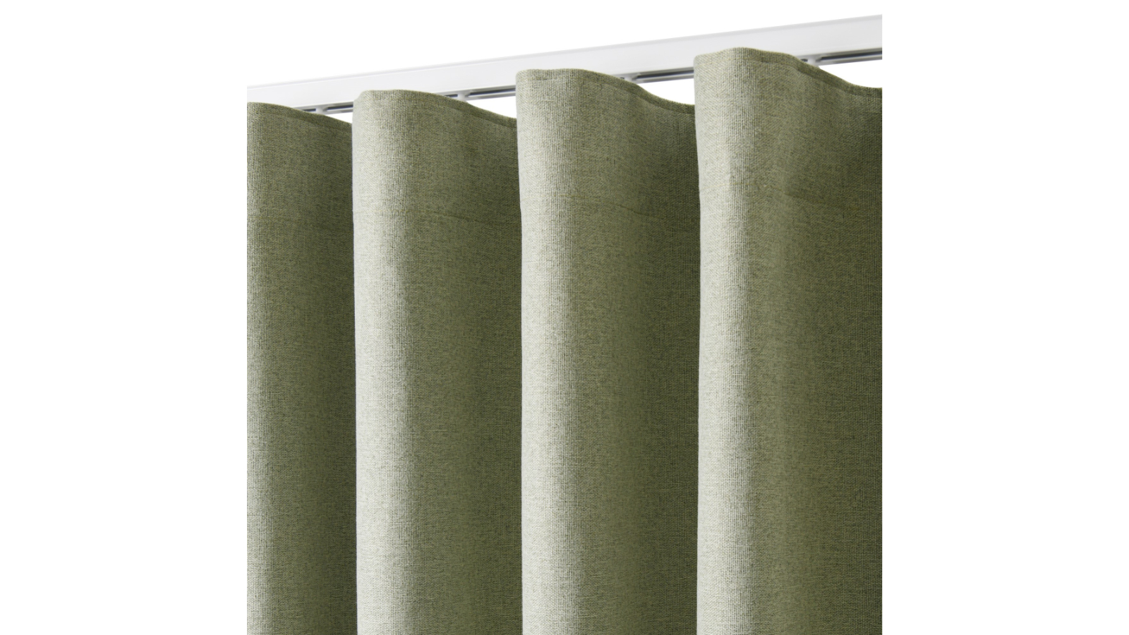 Cadence and Co Track Moss Bennett Faux Linen Blockout S-Fold Curtain - 260 x 280cm