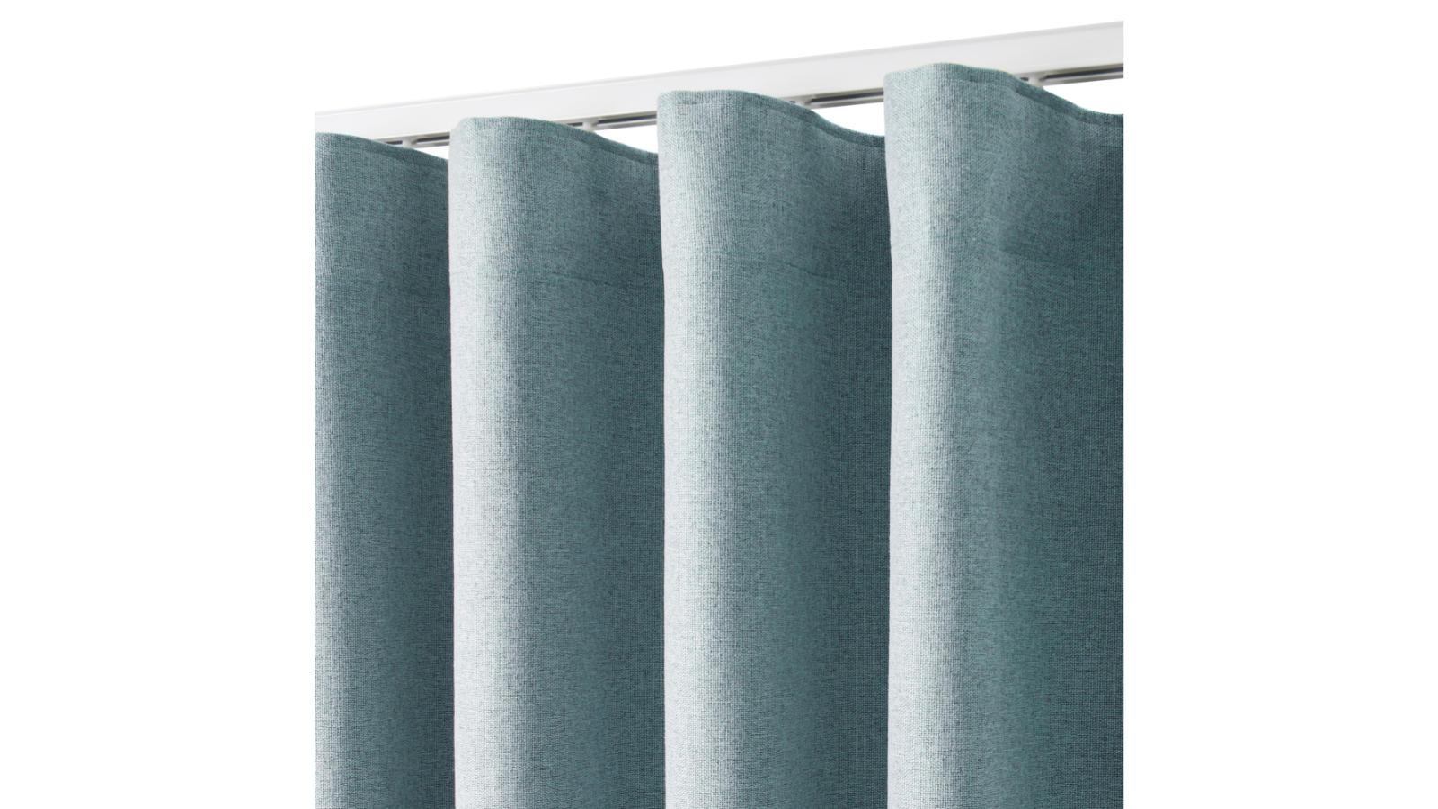 Cadence and Co Track Dusty Blue Bennett Faux Linen Blockout S-Fold Curtain - 260 x 280cm