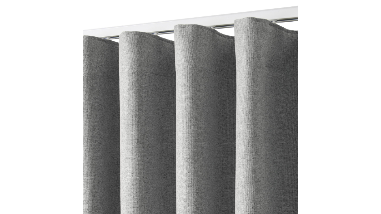 Cadence and Co Track Steel Bennett Faux Linen Blockout S-Fold Curtain - 260 x 280cm
