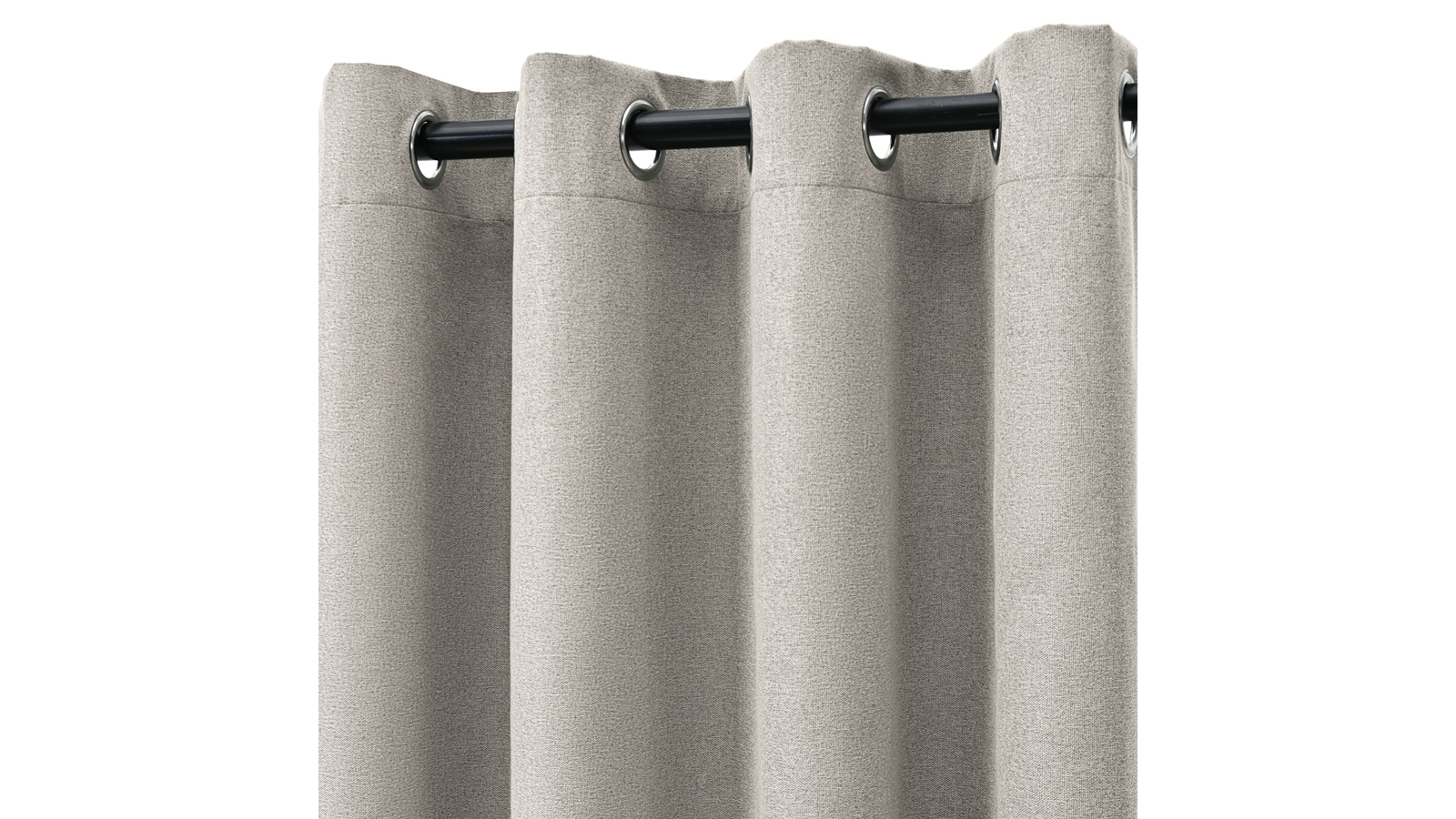 Cadence and Co Twin Pack Natural Bennett Faux Linen Blockout Eyelet Curtain - 90 x 223cm